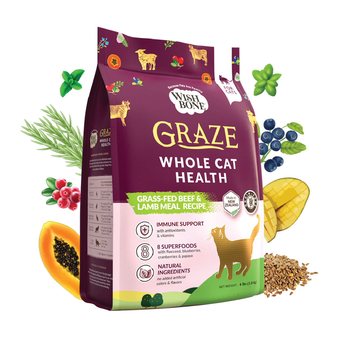 Wishbone Graze for Cats - New Zealand Beef and Lamb, 4lb