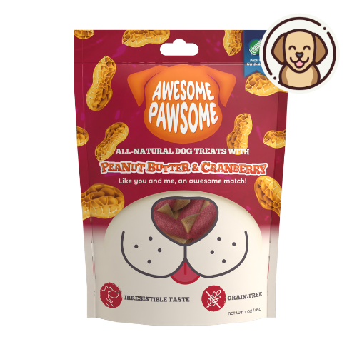 Wishbone Awesome Pawsome Peanut Butter & Cranberry Dog Treats