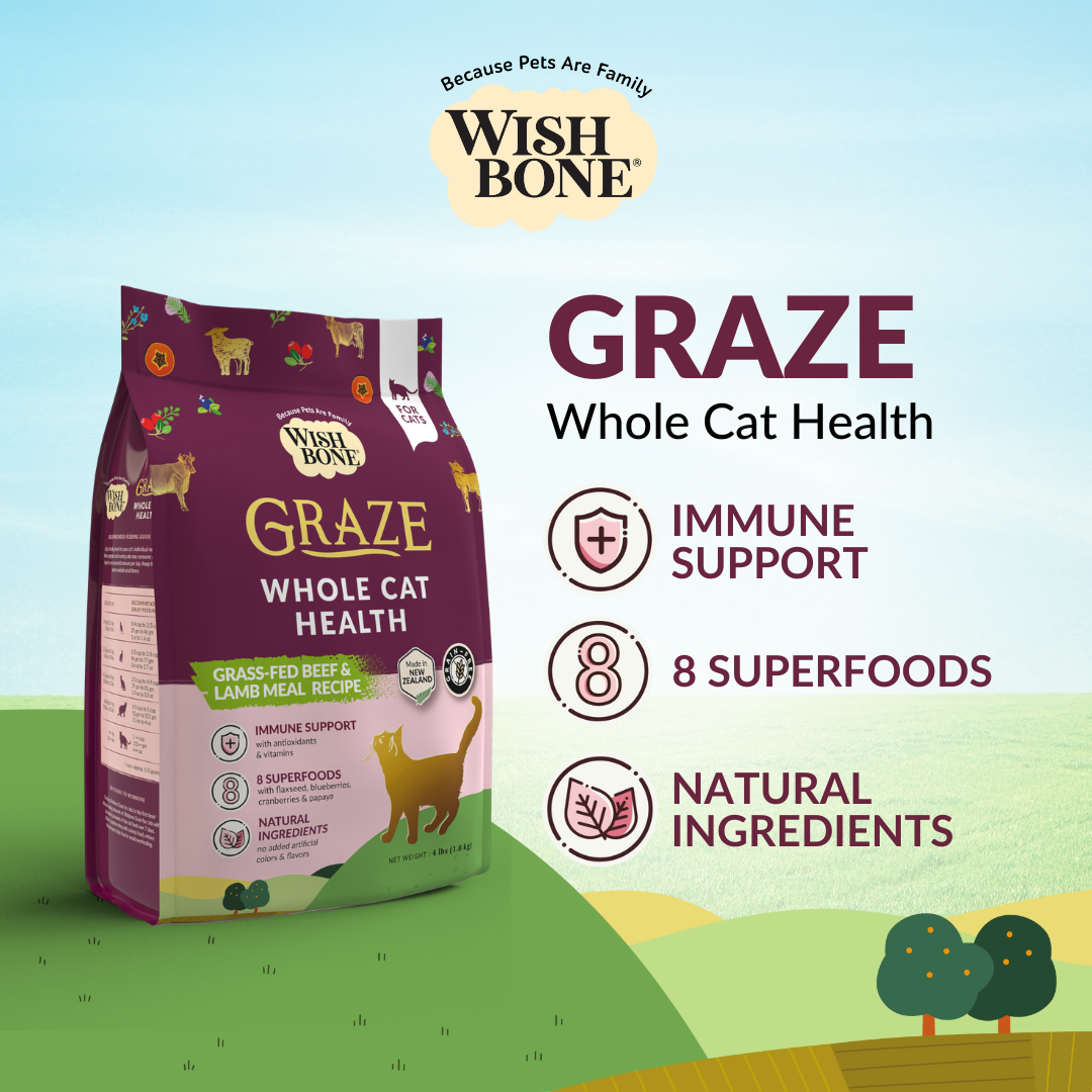 Wishbone Graze for Cats - New Zealand Beef and Lamb, 4lb