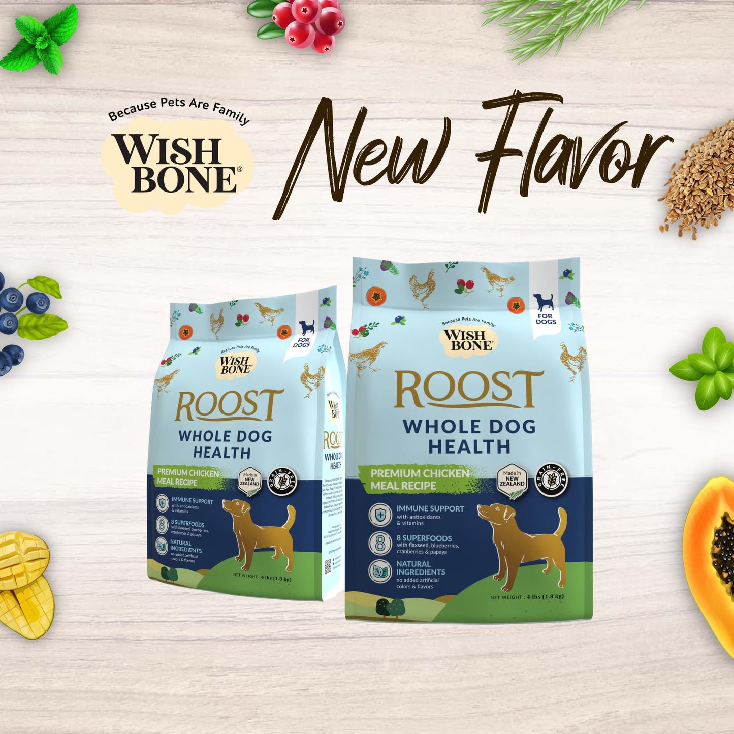 [Dog Trial Pack] Wishbone Roost New Zealand Chicken Dry Dog Food, 60g