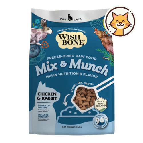 Wishbone Chicken & Rabbit Freeze-Dried Topper for Cats 350g