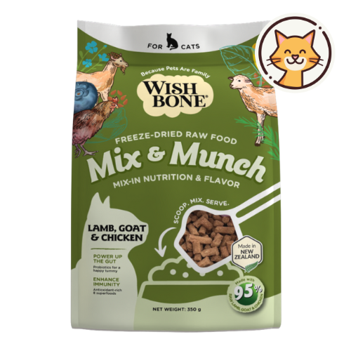 Wishbone Lamb, Goat & Chicken Freeze-Dried Raw Topper for Cats